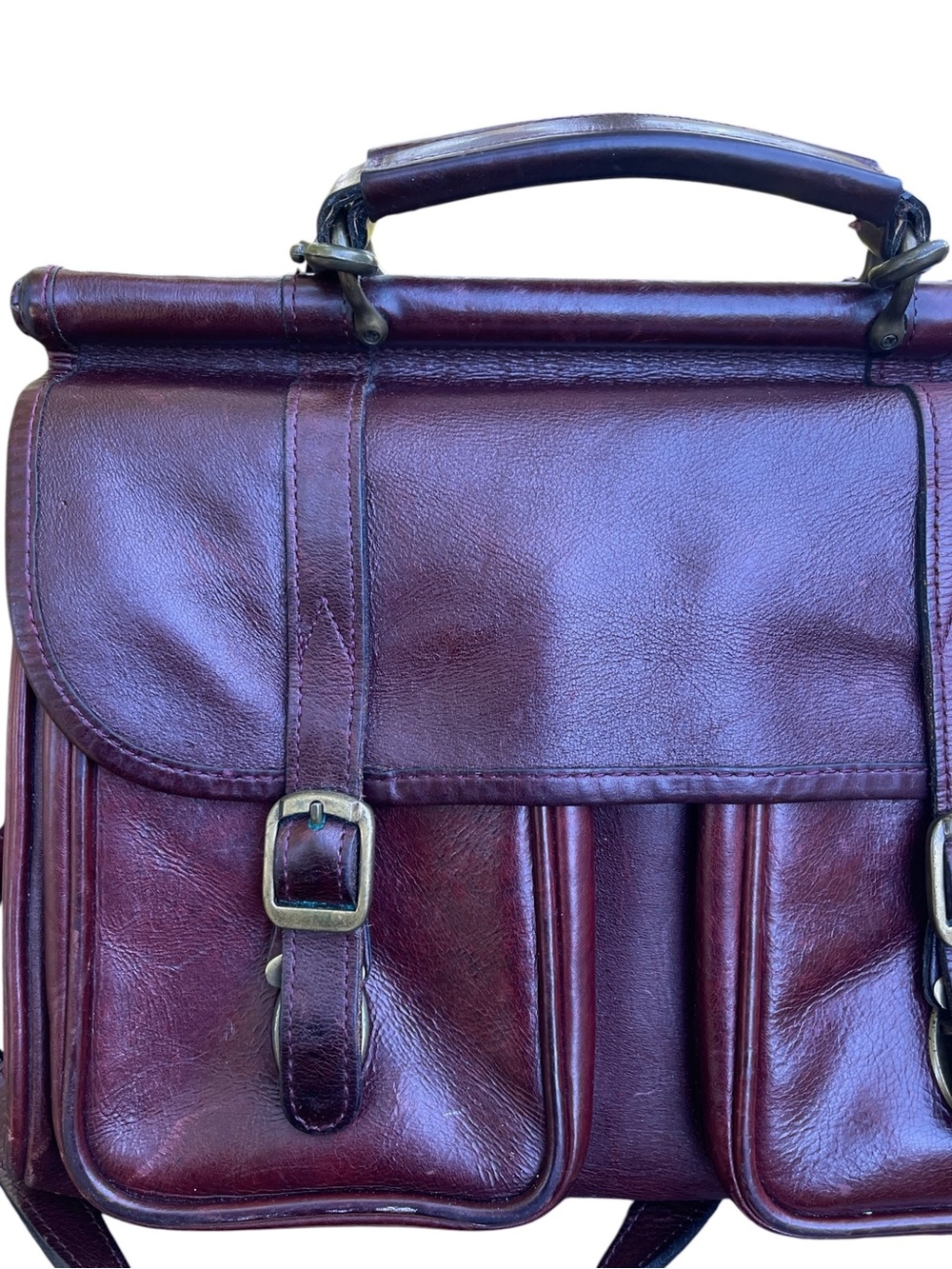 Vintage Wilsons Genuine Leather medium sized Messenger Crossbody Satchel Bag - Picture 5 of 16